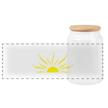 soleil rayon sun 1011 - Boîte à biscuits avec couvercle en bois - blanc - Devant