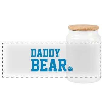 daddy_bear - Panoramic Cookie Jar with Wooden Lid - white - Front