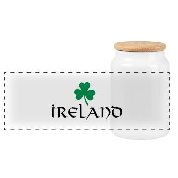 Ireland - St. Patrick's Day - Panoramic Cookie Jar with Wooden Lid - white - Front