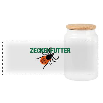 Zeckenfutter - Panorama Keksdose mit Holzdeckel - Weiß - Vorne