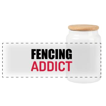 Fencing - Escrime - Fechten - Sword - Sport - Panoramic Cookie Jar with Wooden Lid - white - Front