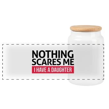 dad - Panoramic Cookie Jar with Wooden Lid - white - Front