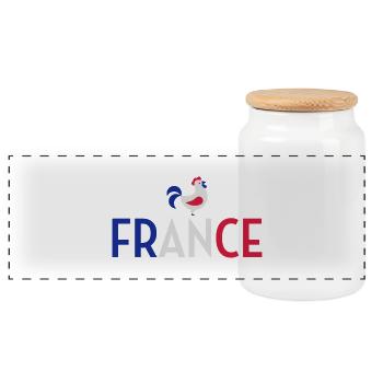 France Français Française French Frankreich - Panorama Keksdose mit Holzdeckel - Weiß - Vorne
