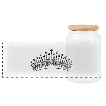 Tiara - Boîte à biscuits avec couvercle en bois - blanc - Devant