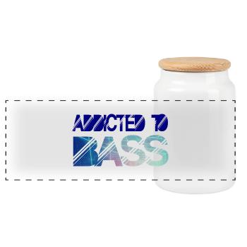 Addicted to bass - Panorama Keksdose mit Holzdeckel - Weiß - Vorne