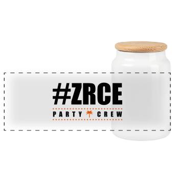 zrce party crew - Panorama Keksdose mit Holzdeckel - Weiß - Vorne