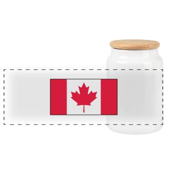 Canada flag - Panoramic Cookie Jar with Wooden Lid - white - Front