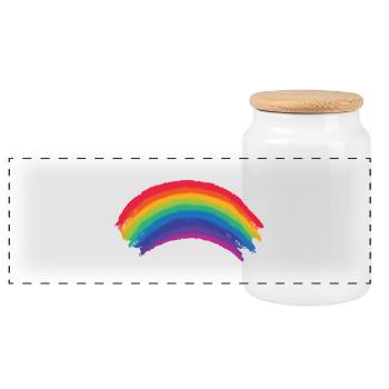 Ehrfürchtig Regenbogen-Flagge, LGBTQ Gay Lesben Stolz Geschenk - Panorama Keksdose mit Holzdeckel - Weiß - Vorne