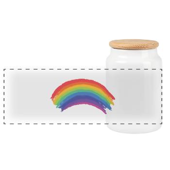 Ehrfürchtig Regenbogen-Flagge, LGBTQ Gay Lesben Stolz Geschenk - Panorama Keksdose mit Holzdeckel - Weiß - Vorne