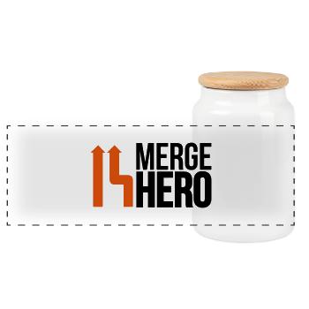 Merge Code Held - Panorama Keksdose mit Holzdeckel - Weiß - Vorne