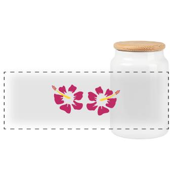 Cadeau pour la fête des mères : Idée de cadeau pour la fête des mères - Boîte à biscuits avec couvercle en bois - blanc - Devant