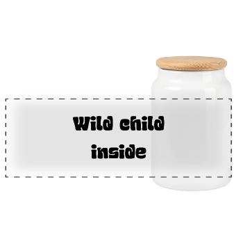 Wild Child - Panoramic Cookie Jar with Wooden Lid - white - Front