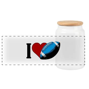 I ♥️ American Football | I Love American Football - Panorama Keksdose mit Holzdeckel - Weiß - Vorne