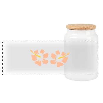 Fleur Pastel Fleurs Pastel Fleurs Hibiscus - Boîte à biscuits avec couvercle en bois - blanc - Devant