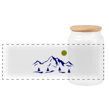 Berge - Panorama Keksdose mit Holzdeckel - Weiß - Vorne