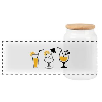 Cocktails - Panorama Keksdose mit Holzdeckel - Weiß - Vorne