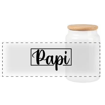 Papa Papa Père Fille Fils Fête des Pères Chemise Homme - Boîte à biscuits avec couvercle en bois - blanc - Devant