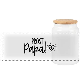 Papa Papa Père Fille Fils Fête des Pères Chemise Homme - Boîte à biscuits avec couvercle en bois - blanc - Devant
