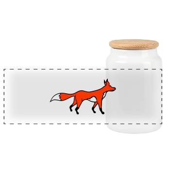 Renard roux forêt animal intelligent mignon chien sauvage - Boîte à biscuits avec couvercle en bois - blanc - Devant