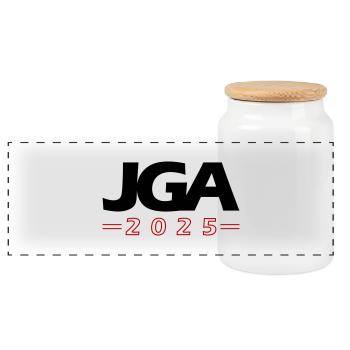 JGA 2025 Junggesellenabschied - Panorama Keksdose mit Holzdeckel - Weiß - Vorne
