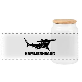Hammerheads - Panorama Keksdose mit Holzdeckel - Weiß - Vorne