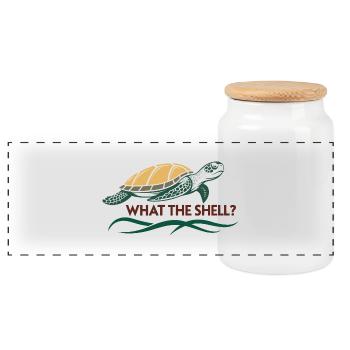 What the Shell? - Panoramic Cookie Jar with Wooden Lid - white - Front