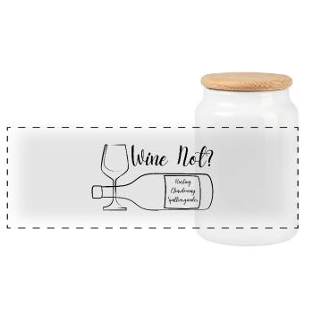 Wine Not ?, Riesling Chardonnay Spätburgunder - Panorama Keksdose mit Holzdeckel - Weiß - Vorne