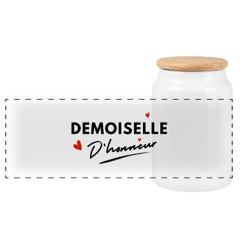 Demoiselle d’honneur cœurs - cadeau la mariée - Boîte à biscuits avec couvercle en bois - blanc - Devant