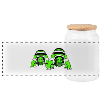 2 Turtles Reggae Music Rasta Team Jamaica Fun - Boîte à biscuits avec couvercle en bois - blanc - Devant