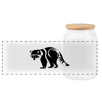 Raton laveur - Boîte à biscuits avec couvercle en bois - blanc - Devant