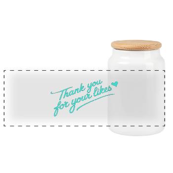 MERCI POUR VOS LIKES - Boîte à biscuits avec couvercle en bois - blanc - Devant