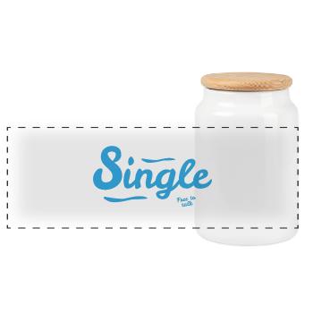 Single - Frei zu reden - Panorama Keksdose mit Holzdeckel - Weiß - Vorne