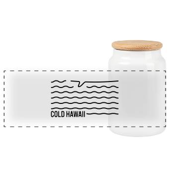 Planche de surf froide d’Hawaï - Boîte à biscuits avec couvercle en bois - blanc - Devant