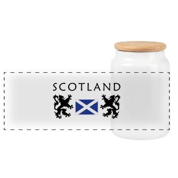 Drapeau de l'ecosse - Boîte à biscuits avec couvercle en bois - blanc - Devant