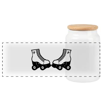 skates - Panorama Keksdose mit Holzdeckel - Weiß - Vorne