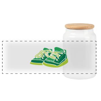 couleur baby sneek - Boîte à biscuits avec couvercle en bois - blanc - Devant