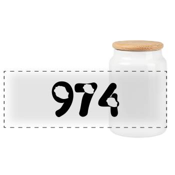 974 Reunion map tattoo - Boîte à biscuits avec couvercle en bois - blanc - Devant