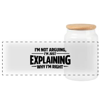 Je ne discute jamais, j’explique juste pourquoi j’ai raison. - Boîte à biscuits avec couvercle en bois - blanc - Devant