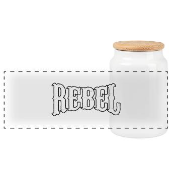 rebel dieb rowdy rebell bandit hustler gang crime - Panoramic Cookie Jar with Wooden Lid - white - Front