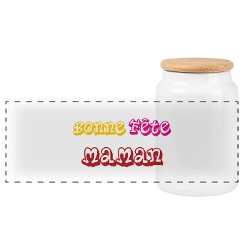 Happy Mother's Day - Mother's Day - Panoramic Cookie Jar with Wooden Lid - white - Front
