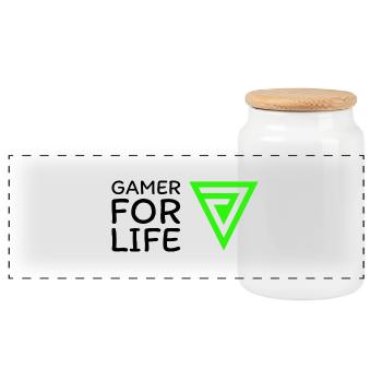 Hoodie Jackets T-Shirt Gym Bag Mugs - Panoramic Cookie Jar with Wooden Lid - white - Front