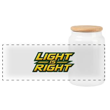 Light is right - Panoramic Cookie Jar with Wooden Lid - white - Front