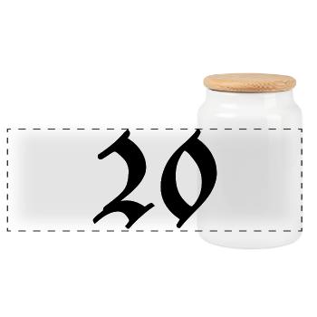 20. 20 ANS. 20e ANNIVERSAIRE. ANNIVERSAIRE 20 ANS. - Boîte à biscuits avec couvercle en bois - blanc - Devant