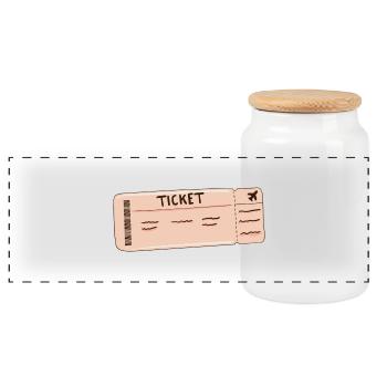 the ticket Clothing for the whole family - Panoramic Cookie Jar with Wooden Lid - white - Front