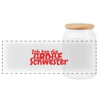 I'm the big sister - Panoramic Cookie Jar with Wooden Lid - white - Front