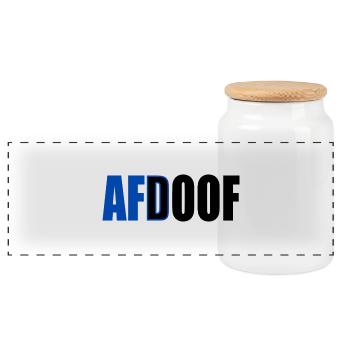 Afd doof afdoof - Panorama Keksdose mit Holzdeckel - Weiß - Vorne