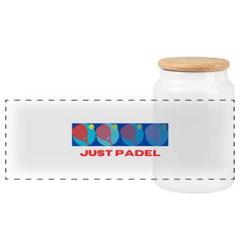 Cache juste Padel - Boîte à biscuits avec couvercle en bois - blanc - Devant