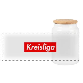 Kreisliga - Panorama Keksdose mit Holzdeckel - Weiß - Vorne