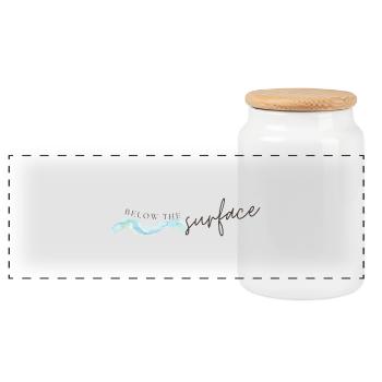 T-shirt inspiré de l’océan sous la surface - Boîte à biscuits avec couvercle en bois - blanc - Devant
