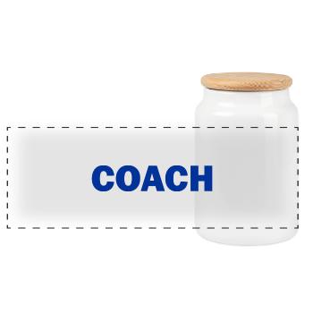 Coach - Panorama Keksdose mit Holzdeckel - Weiß - Vorne